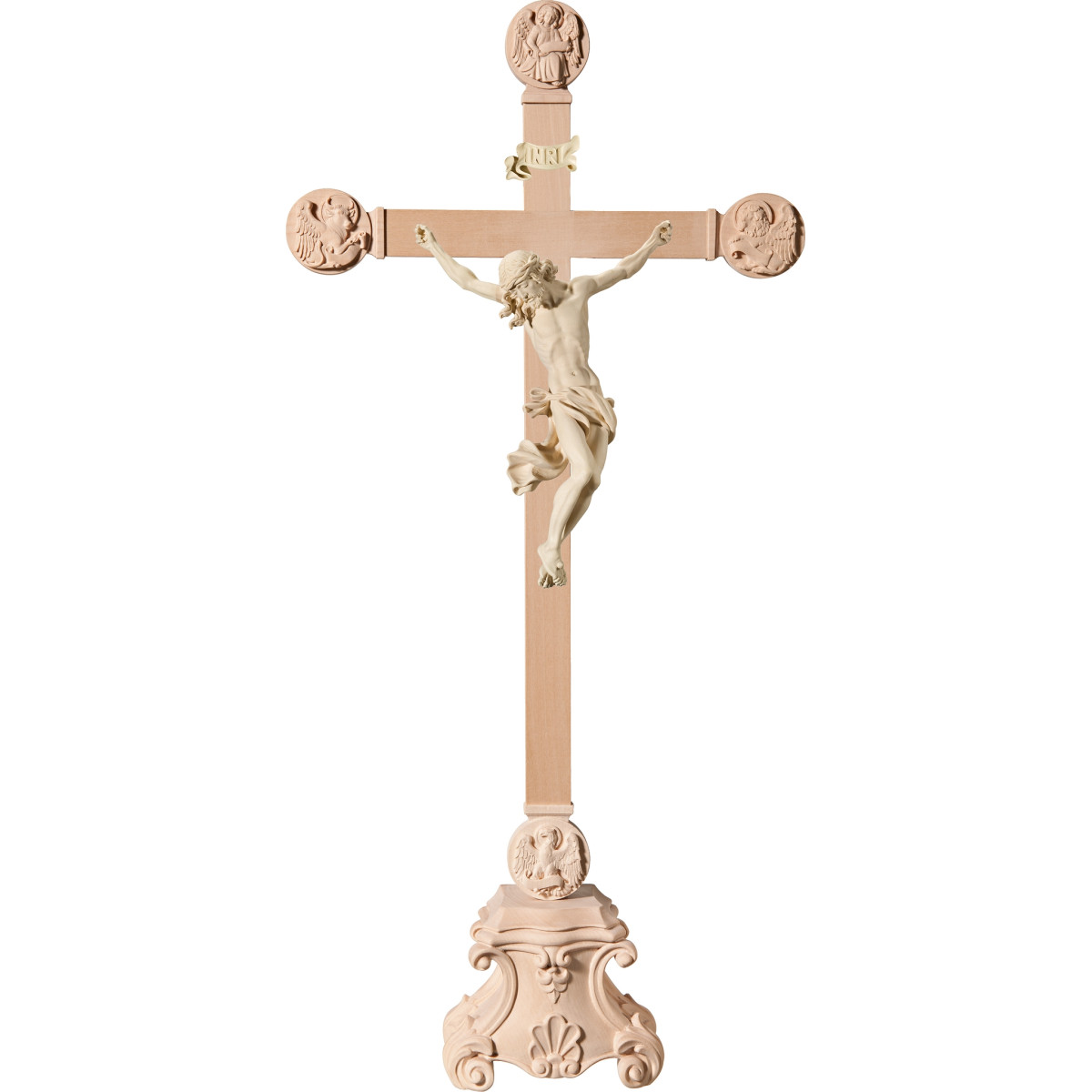 Cristo Barroco en pedestal con Evangelistas